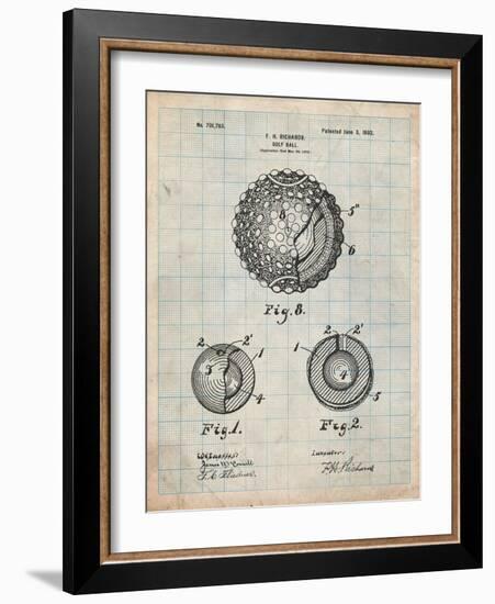 Golf Ball 1902 Patent-Cole Borders-Framed Art Print