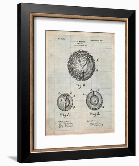 Golf Ball 1902 Patent-Cole Borders-Framed Premium Giclee Print