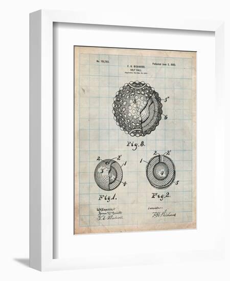 Golf Ball 1902 Patent-Cole Borders-Framed Premium Giclee Print