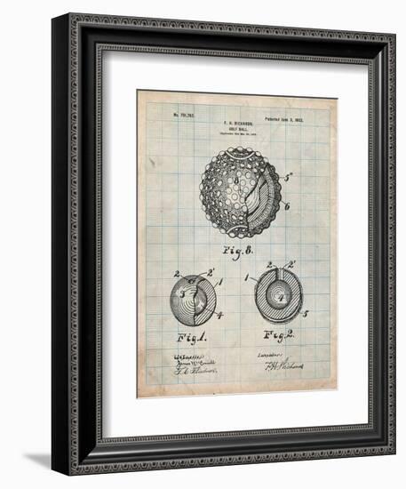 Golf Ball 1902 Patent-Cole Borders-Framed Premium Giclee Print