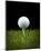Golf Ball on Tee Black Back-null-Mounted Art Print