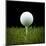 Golf Ball on Tee Black Back-null-Mounted Art Print