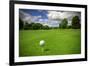 Golf Ball on Tee in a Beautiful Golf Club-Patryk Kosmider-Framed Premium Photographic Print