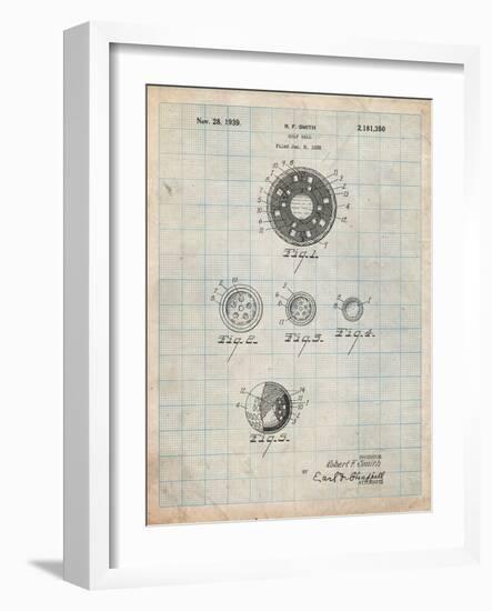 Golf Ball Patent-Cole Borders-Framed Art Print