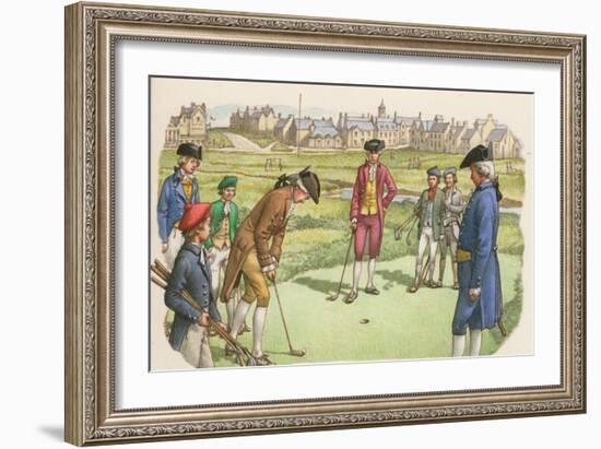 Golf Being Played in St Andrews in the 18th Century-Pat Nicolle-Framed Giclee Print