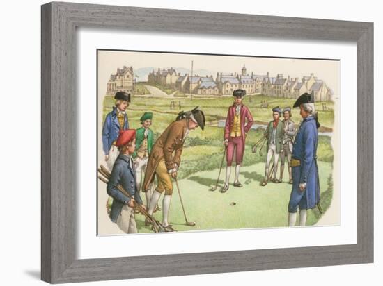 Golf Being Played in St Andrews in the 18th Century-Pat Nicolle-Framed Giclee Print