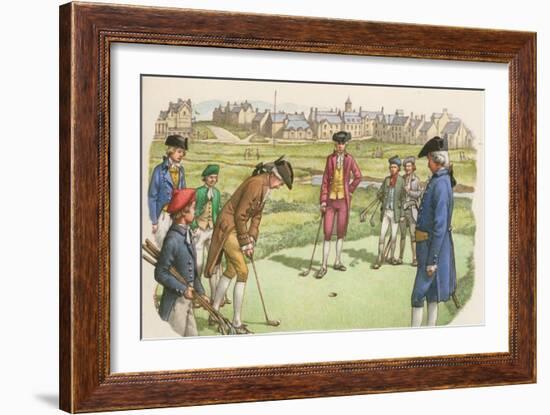 Golf Being Played in St Andrews in the 18th Century-Pat Nicolle-Framed Giclee Print