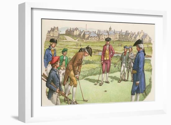 Golf Being Played in St Andrews in the 18th Century-Pat Nicolle-Framed Giclee Print