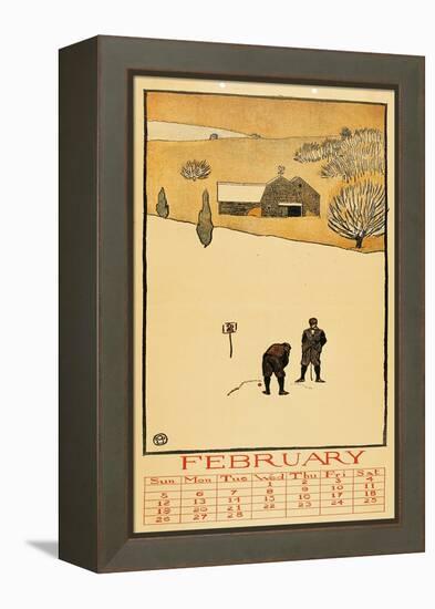 Golf Calendar. February-Edward Penfield-Framed Premier Image Canvas