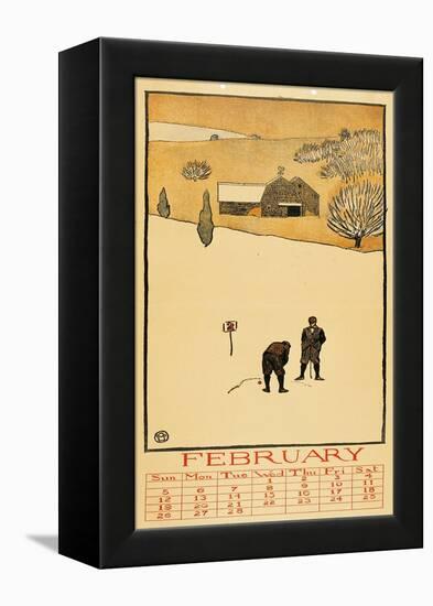 Golf Calendar. February-Edward Penfield-Framed Premier Image Canvas