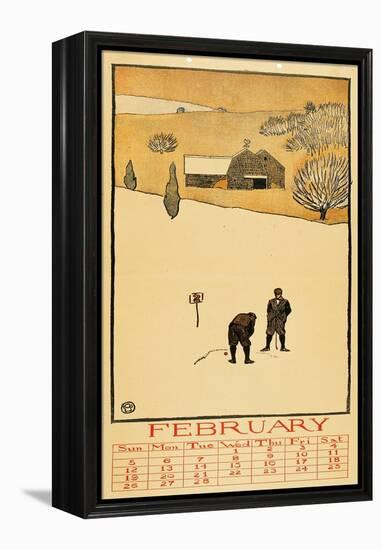 Golf Calendar. February-Edward Penfield-Framed Premier Image Canvas