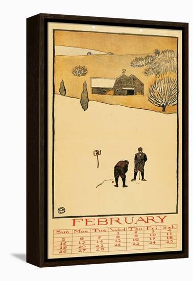 Golf Calendar. February-Edward Penfield-Framed Premier Image Canvas