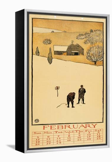 Golf Calendar. February-Edward Penfield-Framed Premier Image Canvas