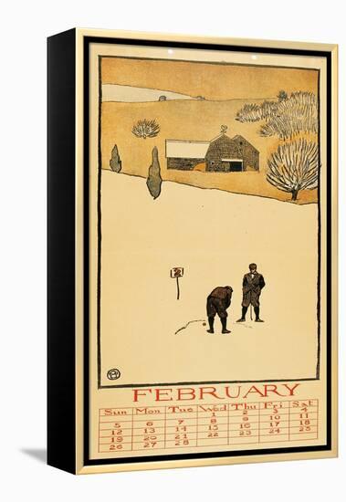 Golf Calendar. February-Edward Penfield-Framed Premier Image Canvas