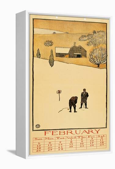 Golf Calendar. February-Edward Penfield-Framed Premier Image Canvas