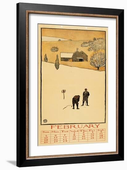 Golf Calendar. February-Edward Penfield-Framed Giclee Print