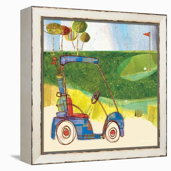 Golf Cart in Blue-Robbin Rawlings-Framed Stretched Canvas