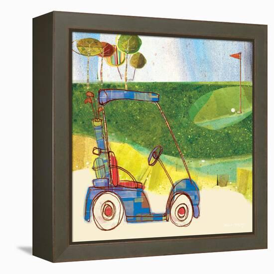 Golf Cart in Blue-Robbin Rawlings-Framed Stretched Canvas