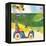 Golf Cart in Blue-Robbin Rawlings-Framed Stretched Canvas