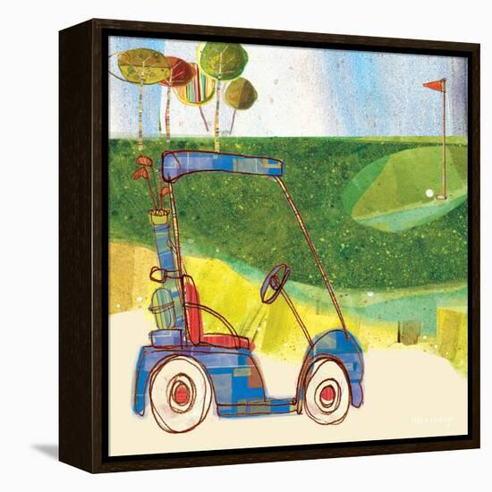 Golf Cart in Blue-Robbin Rawlings-Framed Stretched Canvas