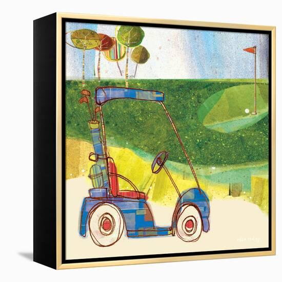 Golf Cart in Blue-Robbin Rawlings-Framed Stretched Canvas