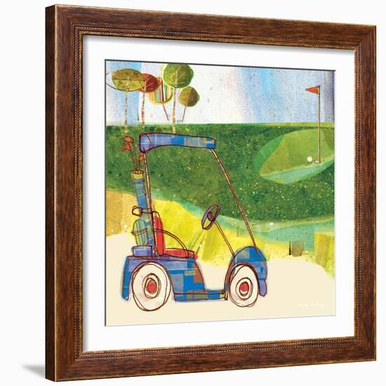 Golf Cart in Blue-Robbin Rawlings-Framed Art Print