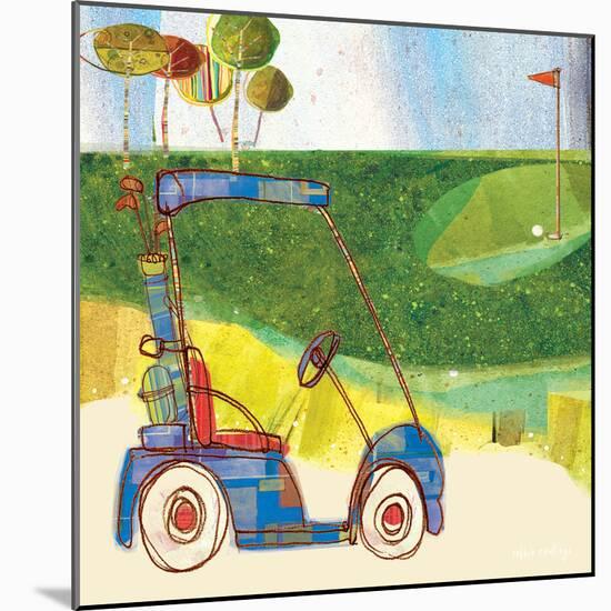 Golf Cart in Blue-Robbin Rawlings-Mounted Art Print