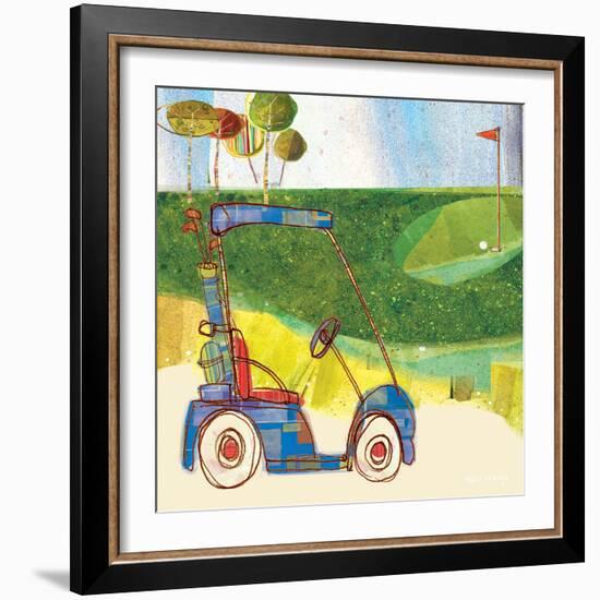 Golf Cart in Blue-Robbin Rawlings-Framed Premium Giclee Print