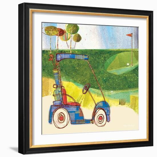 Golf Cart in Blue-Robbin Rawlings-Framed Premium Giclee Print