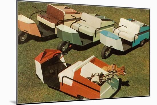 Golf Carts-null-Mounted Art Print