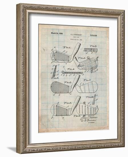 Golf Club, Club Head Patent-Cole Borders-Framed Premium Giclee Print