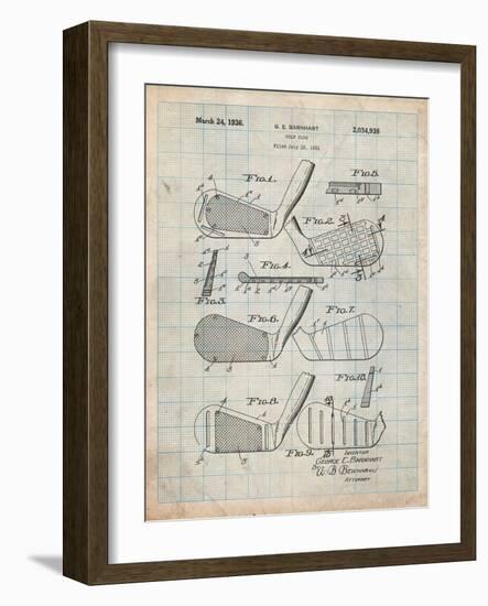 Golf Club, Club Head Patent-Cole Borders-Framed Art Print