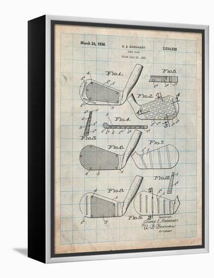 Golf Club, Club Head Patent-Cole Borders-Framed Stretched Canvas