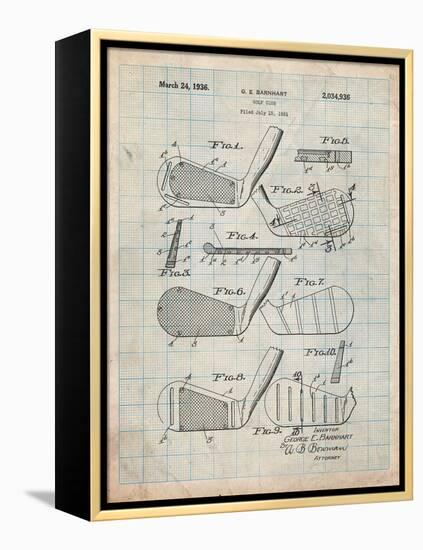 Golf Club, Club Head Patent-Cole Borders-Framed Stretched Canvas