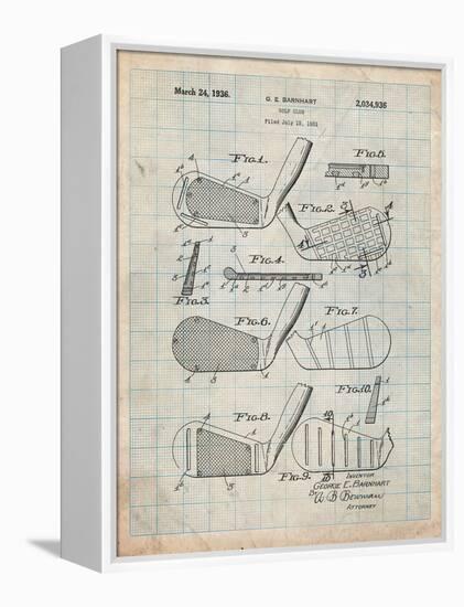 Golf Club, Club Head Patent-Cole Borders-Framed Stretched Canvas