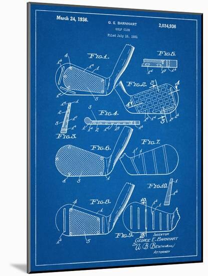 Golf Club, Club Head Patent-null-Mounted Art Print