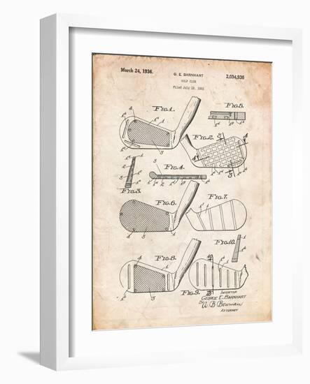 Golf Club, Club Head Patent-Cole Borders-Framed Art Print