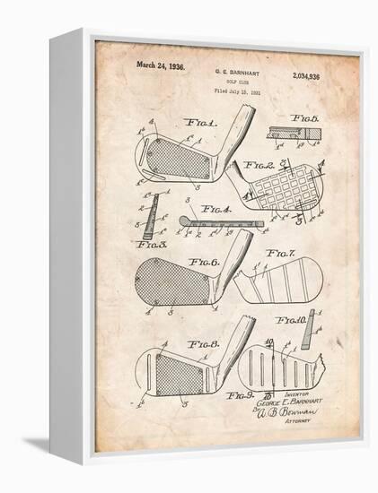 Golf Club, Club Head Patent-Cole Borders-Framed Stretched Canvas