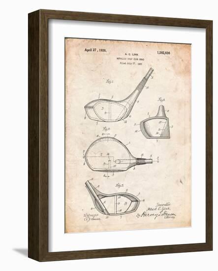 Golf Club Driver Patent-Cole Borders-Framed Premium Giclee Print