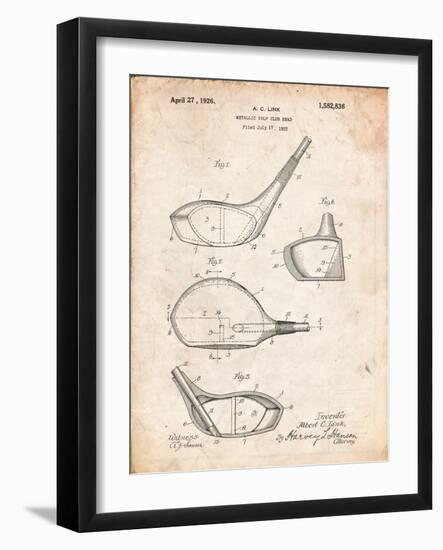 Golf Club Driver Patent-Cole Borders-Framed Premium Giclee Print