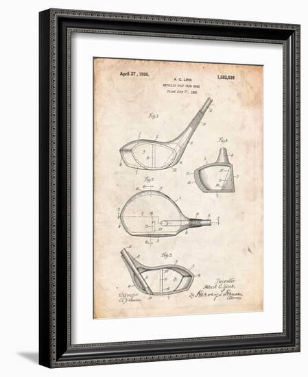 Golf Club Driver Patent-Cole Borders-Framed Premium Giclee Print