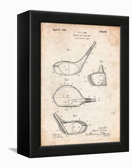 Golf Club Driver Patent-Cole Borders-Framed Stretched Canvas