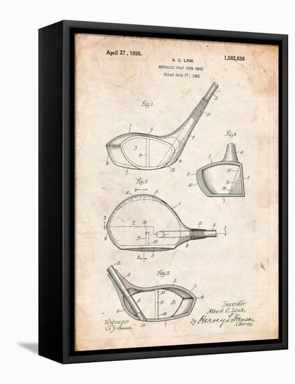 Golf Club Driver Patent-Cole Borders-Framed Stretched Canvas