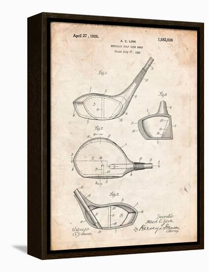 Golf Club Driver Patent-Cole Borders-Framed Stretched Canvas