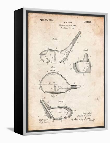 Golf Club Driver Patent-Cole Borders-Framed Stretched Canvas