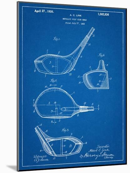 Golf Club Driver Patent-null-Mounted Art Print