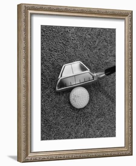 Golf Club with Mirror on Head Being Used to Help Accuracy of Golfer's Shot-Bernard Hoffman-Framed Photographic Print