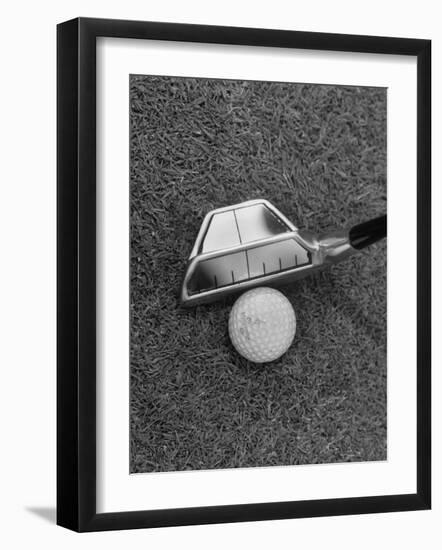 Golf Club with Mirror on Head Being Used to Help Accuracy of Golfer's Shot-Bernard Hoffman-Framed Photographic Print