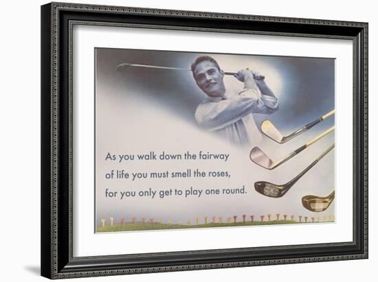 Golf Clubs and Adage-null-Framed Art Print