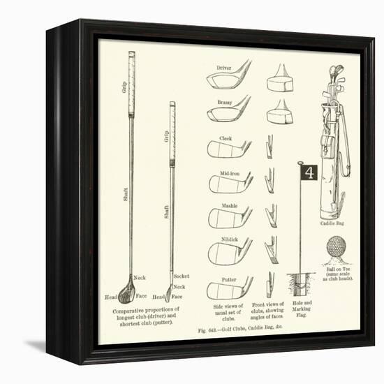 Golf Clubs, Caddie Bag, Etc-null-Framed Premier Image Canvas